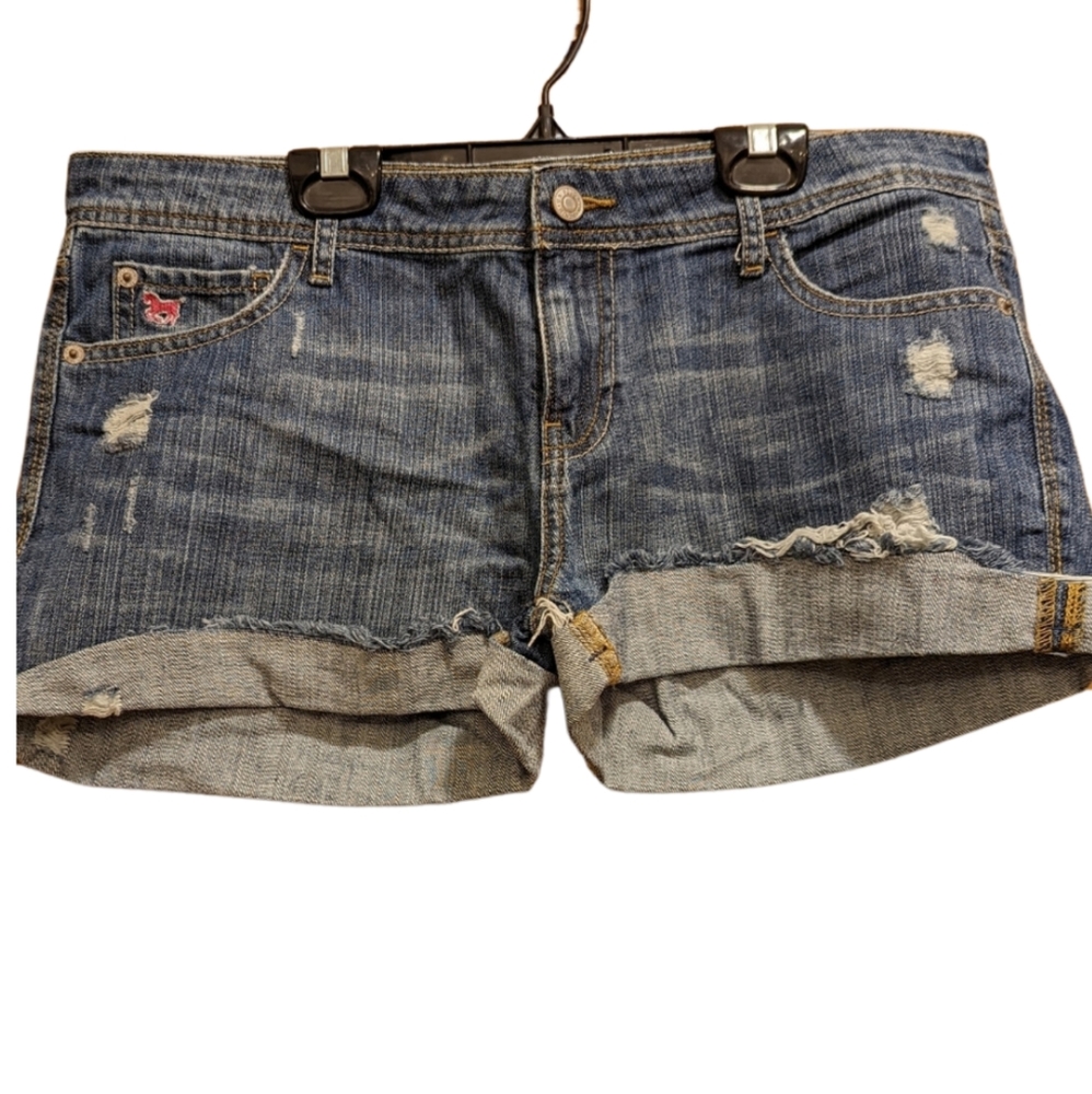 Vintage Y2K Polo. Pink Pony Distressed. Jean shorts